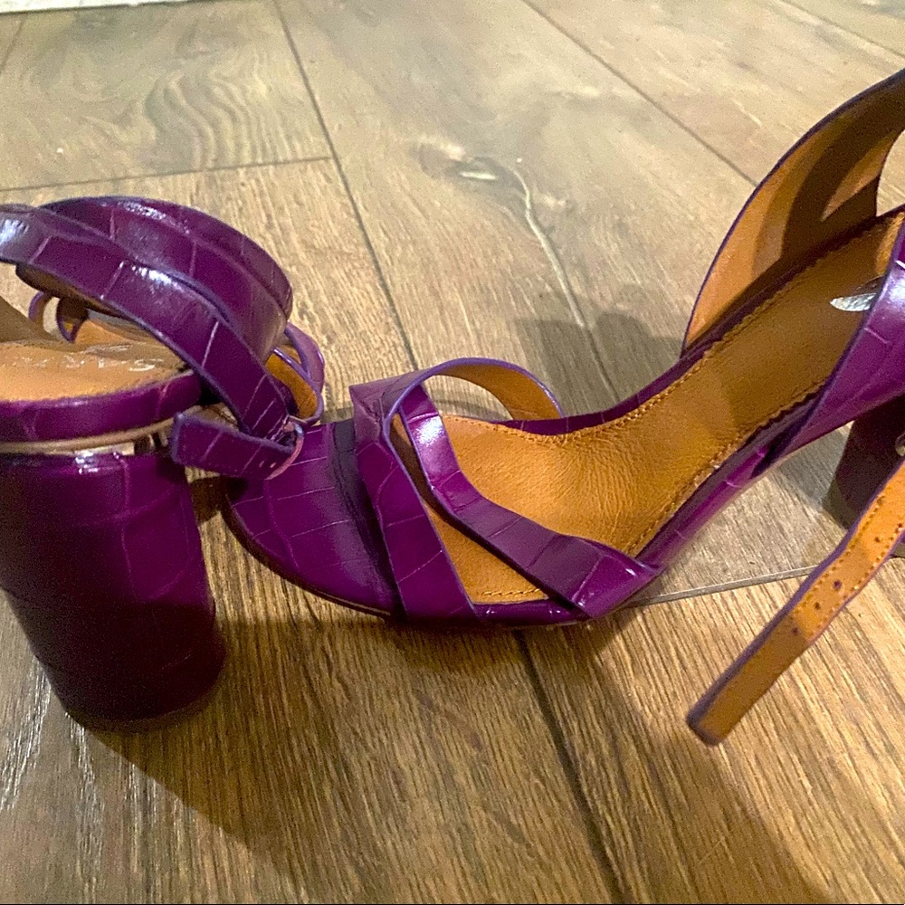 $100 Off Dazzling Diva Pumps…Faux Crocodile Pattern Designer Sarto plum heels!